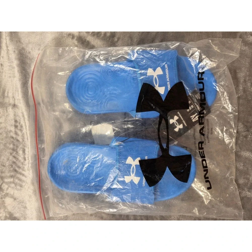 Under Armour Ignite Select Slides Kid's Youth size 4 ‎ Aqua Blue NWT
